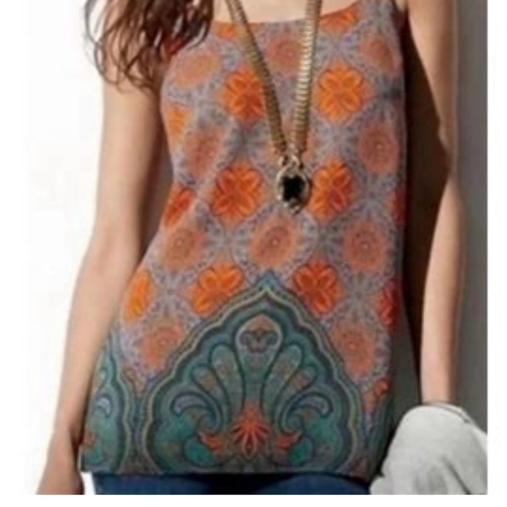 CAbi Camisole Top Blouse Arabesque Paisley Mosaic #3082 Medium Boho NWOT